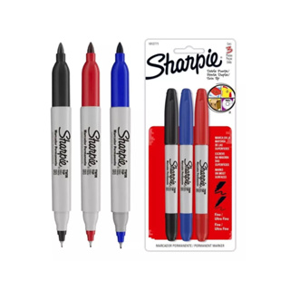 Caneta Permanente Sharpie Twin Ponta Dupla-kit Com 3 Unid. em Oferta na Shopee