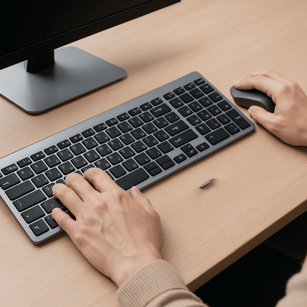 Kit Teclado Mouse Sem Fio Sem Fio 2.4g Recarregável Bateria Wireless DW-8078 Bluetooth Pre...