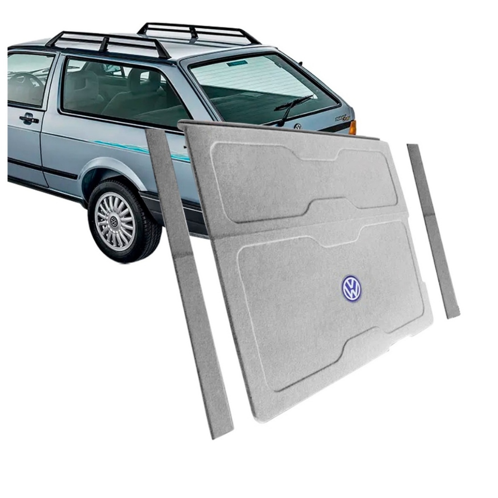 Tampão Porta Malas Volkswagen Parati Quadrada 1987 a 1992 R-Acoustic Bagagito Carpete Cinza