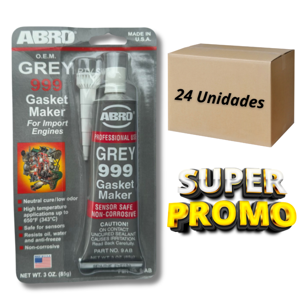 SILICONE PARA ALTA TEMPERATURA ABRO GREY 999 85G 24 UNIDADES