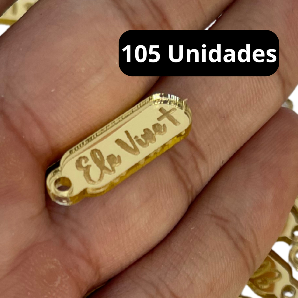MINI PALITO escrito ELE VIVE Acrilico Espelhado Tags Etiqueta Plaquinha Com Furo Para Chaveiro