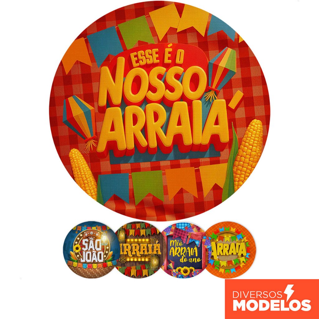 Painel Redondo Festa Junina 1,50m Tecido C/ Elástico Decoração Arraiá em Oferta na Shopee