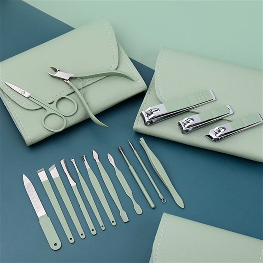 Kit 16 Pçs Cortador De Unhas Pedicure Tesoura Conjunto De Ferramentas Aço Inoxidável