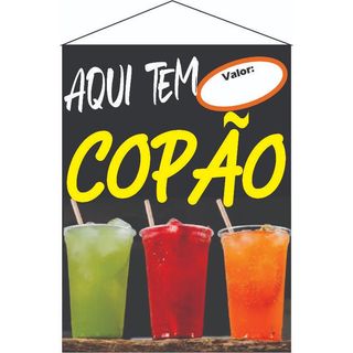 Banner copão  de bebidas  personalizado tamanho 62x40 cm banner PRpaganda  banner em lona  banner promocional BANNERe pr