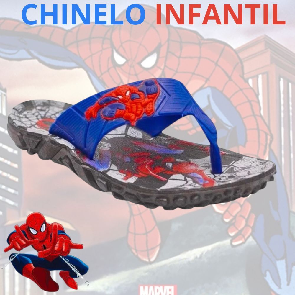 Chinelo Infantil de Menino Antiderrapante Super Herói de Ben10 Hotwheels Capitão America Homem Aranha