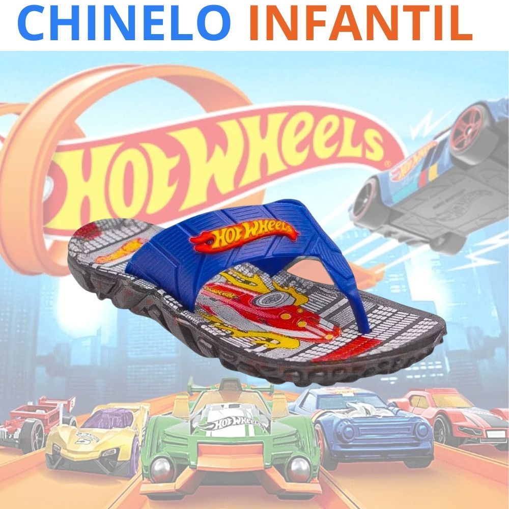 Chinelo Infantil de Menino 25 ao 34 Antiderrapante Super Herói de Ben10 Hotwheels Capitão America Homem Aranha