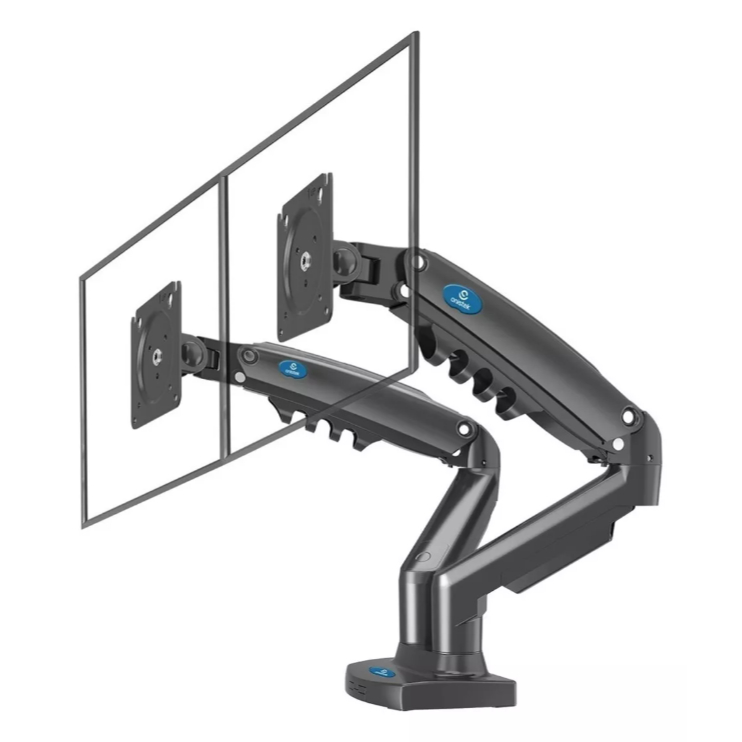 Suporte Duplo P/ 2 Monitor Tv Mesa Articulado A Gás Pistão