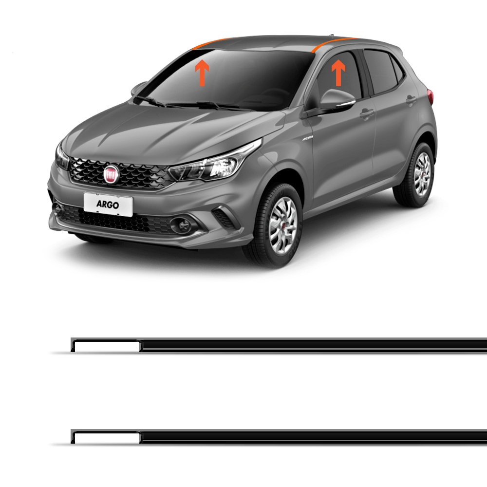 Par Friso De Teto Borracha Fiat Argo 2018 2019 2020 2021 2022