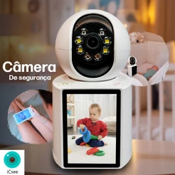 Câmera de Segurança Babá Eletrônica Wifi Com Tela Video Chamada ICSEE Visão Noturna Colorida HD