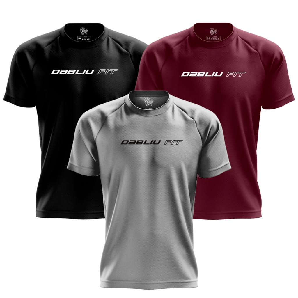 Kit 3x Camisetas Musculação Basic Collection Dry Fit Dabliu Fit Lançamento