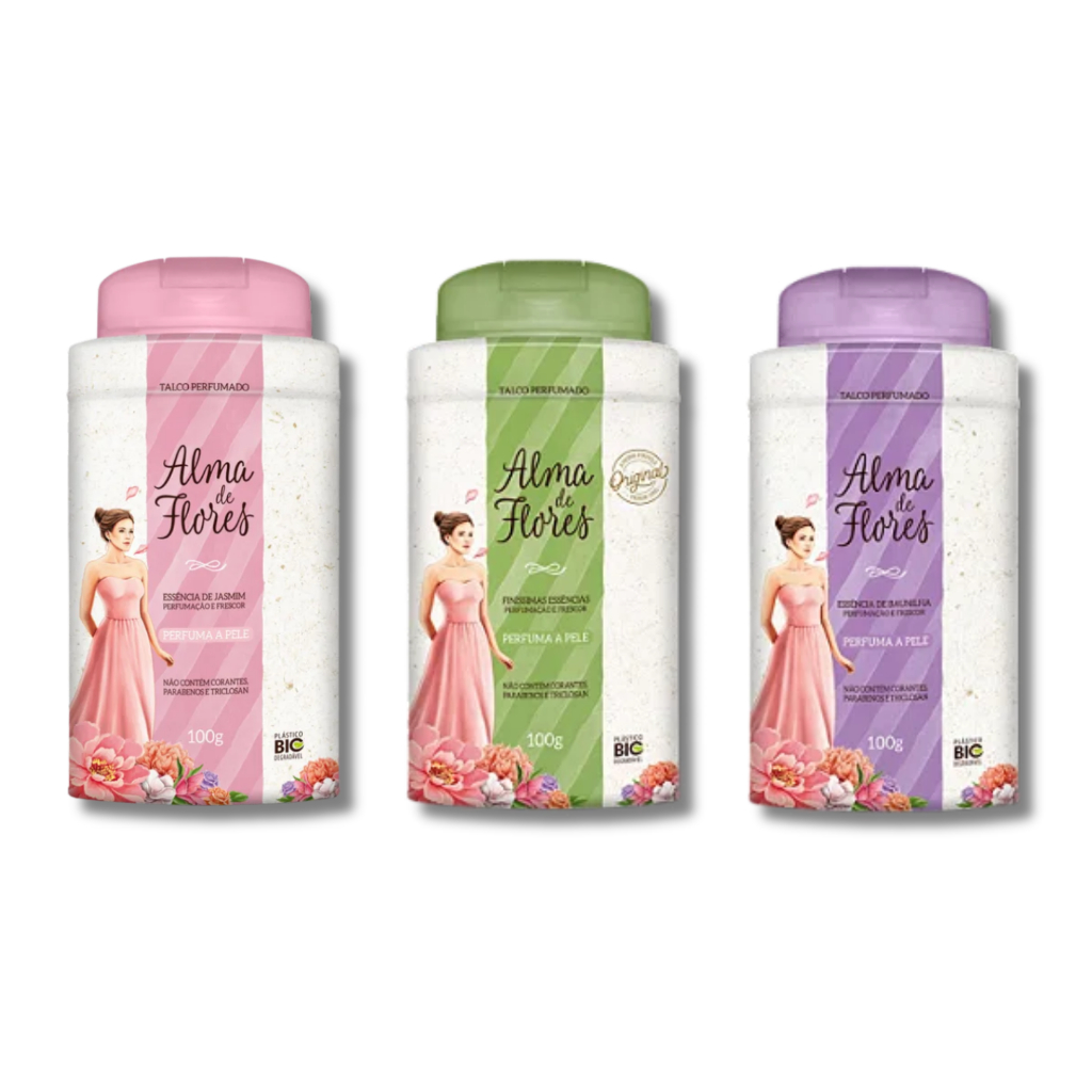 Talco Perfumado Alma de Flores 100g ( Clique e Escolha )