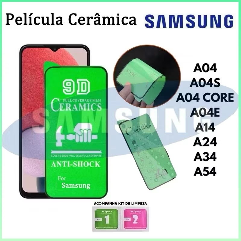 Película Cerâmica Flexível 9D 3D Samsung Gel Hidrogel Para Samsung A04 A04S A04 CORE A04E A14 A24 A34 A54