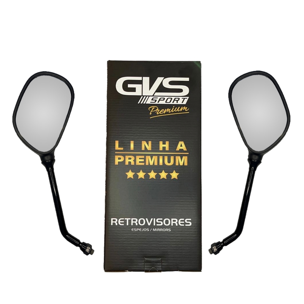 Retrovisor Moto Factor Ybr Fazer Lander Gvs Premium Convexa em Oferta na Shopee
