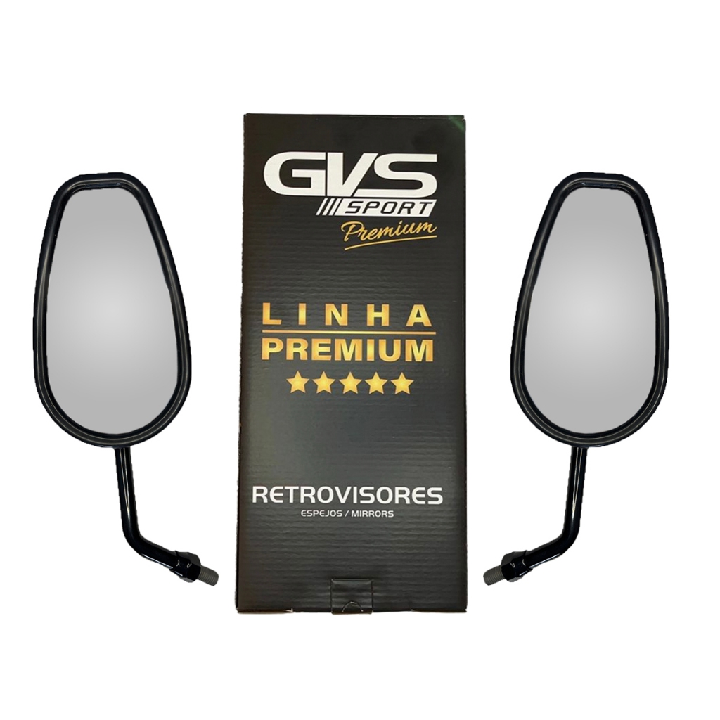 Retrovisor Moto Custom Meteor 350 Gvs Preto Convexa Par em Oferta na Shopee