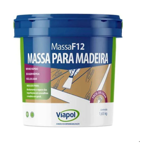Massa Calafetar Madeira F12 1,65kg e 400g Varias Cores - Viapol em Oferta na Shopee