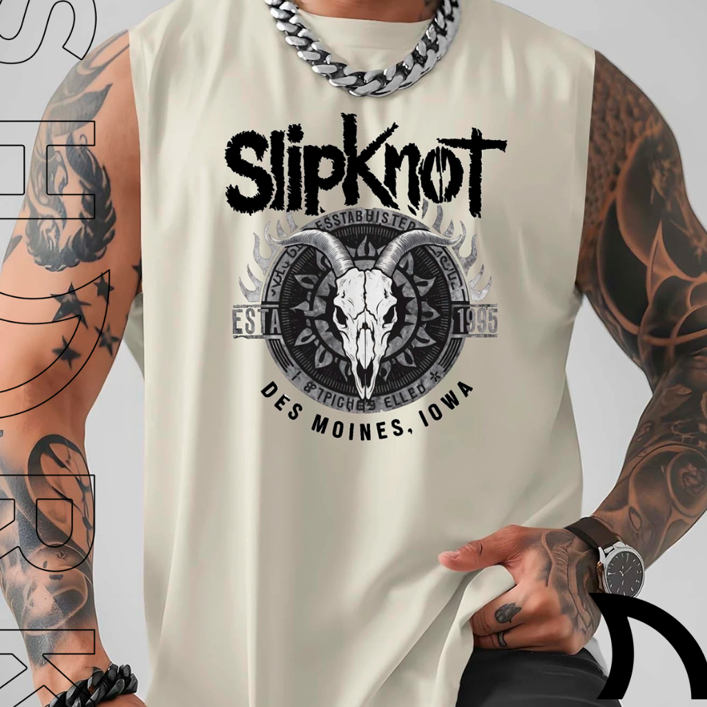 Camiseta Regata Machao Oversized Colete Sem Mangas Slipknot Banda Rock Metal World Tour algodao em Oferta na Shopee