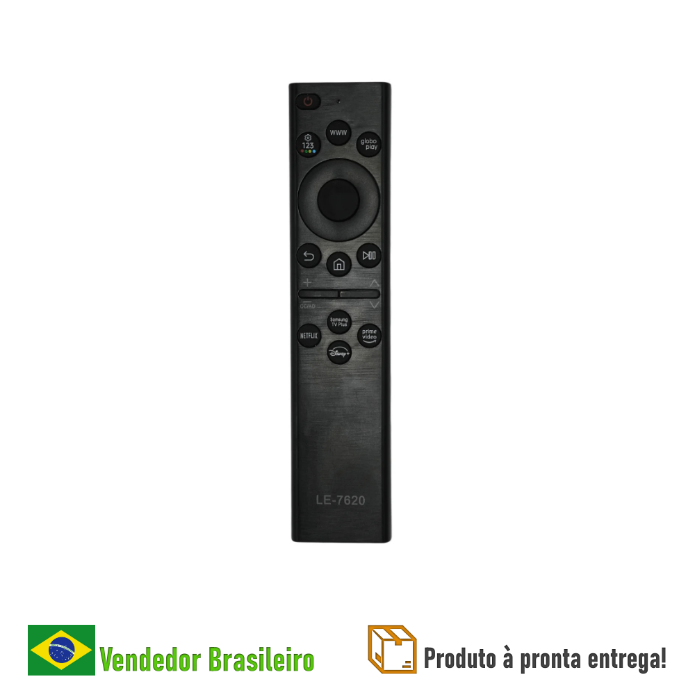 Controle Remoto LE-7620 Samsung - Netflix, Disney, Prime, GloboPlay / TVs Crysta