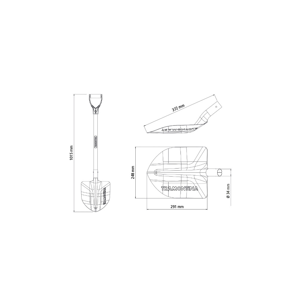 Pá de Bico Tramontina em Aço Cabo de Madeira 71cm com Empunhadura Plástica Curva Ergonômica