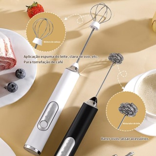 Batedor Misturador Mixer Elétrico para Bebidas Leite Café Clara de Ovos 2 em 1 Utensílios de Cozinha em Oferta na Shopee