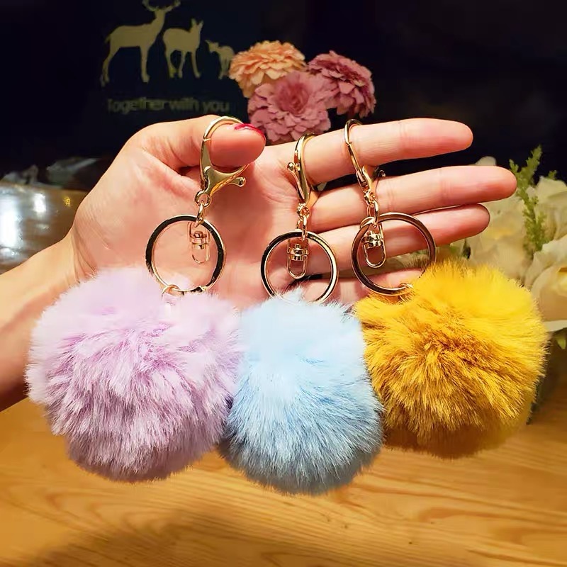 Kit 12 Peças Chaveiros De Pompom 8cm Pronto a Entrega