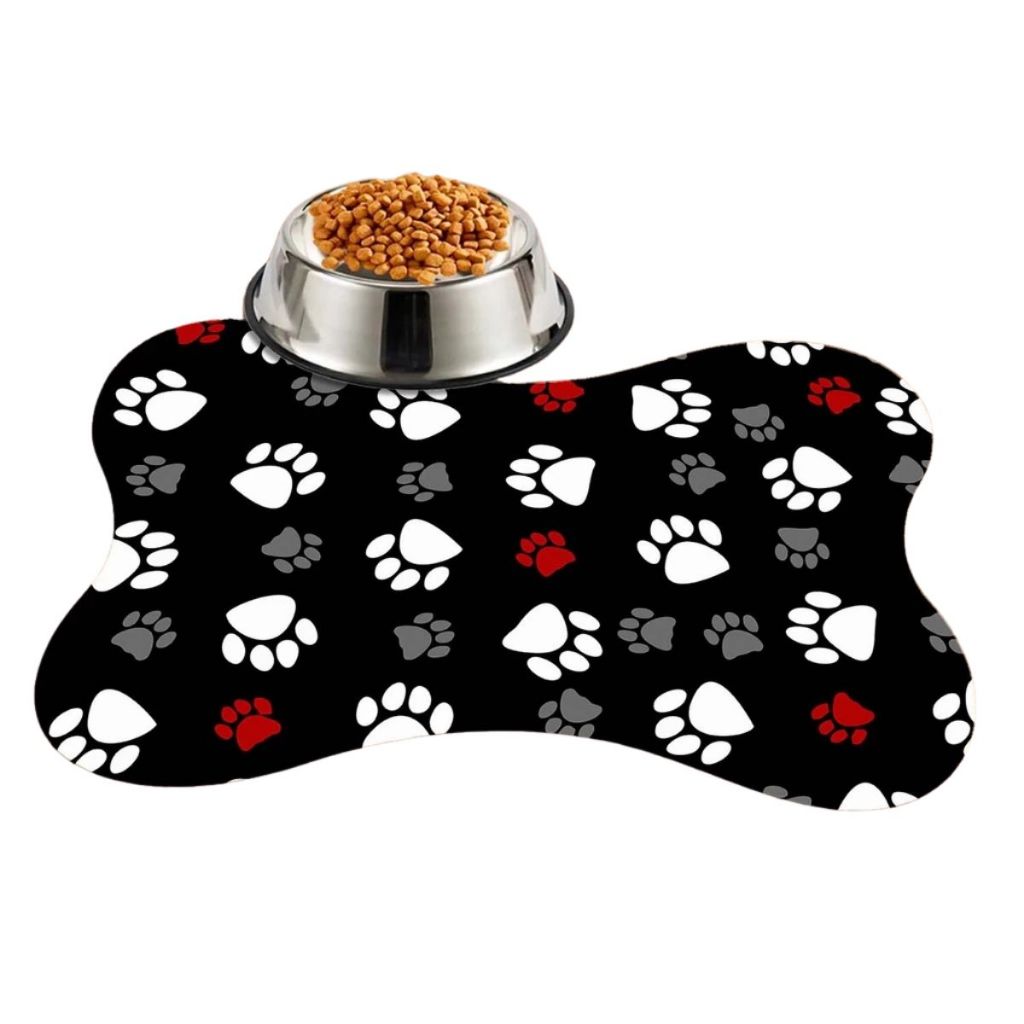 Tapete Pet Antiderrapante Emborrachado Comedouro Lavavel Gato Cachorro Cão Osso Bebedouro Tapetinho