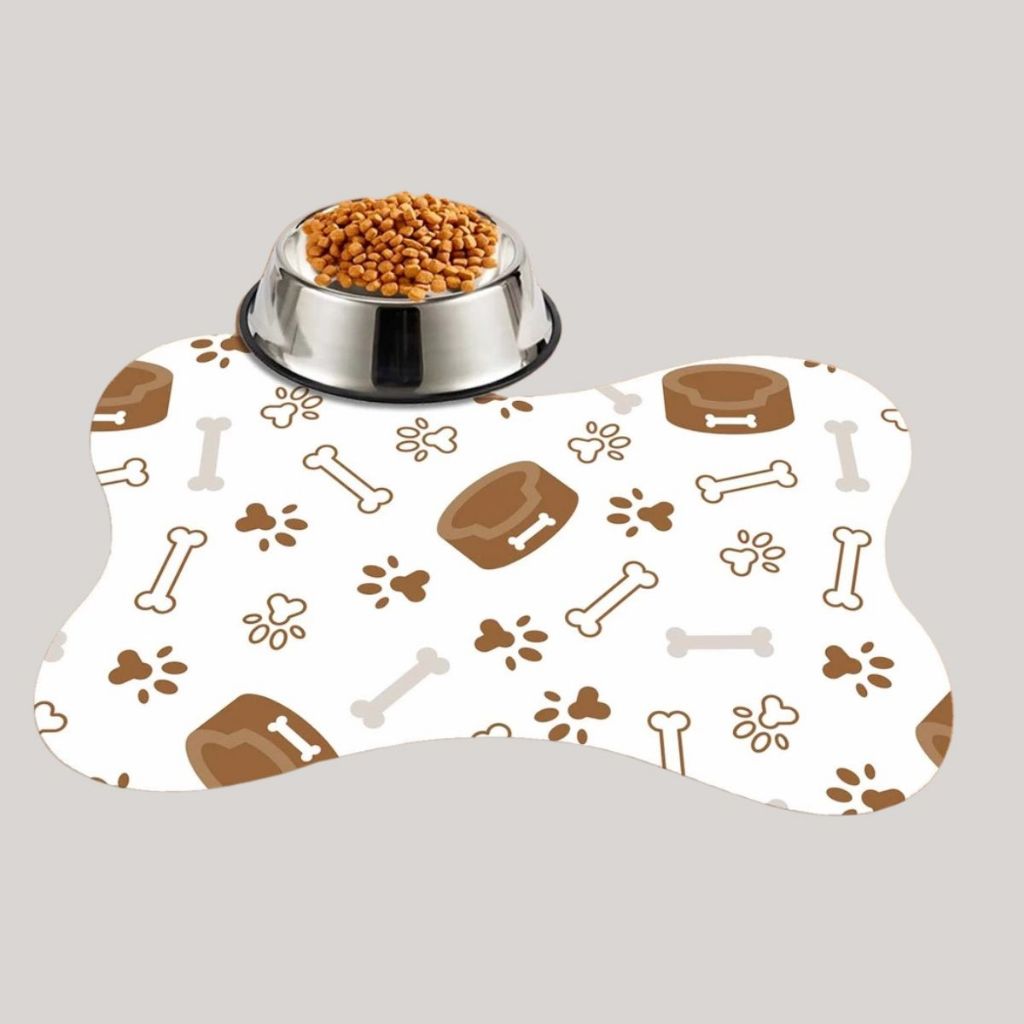 Tapete Pet Antiderrapante Emborrachado Lavavel Cao Gato Comedouro Bebedouro Osso Tapetinho Simples
