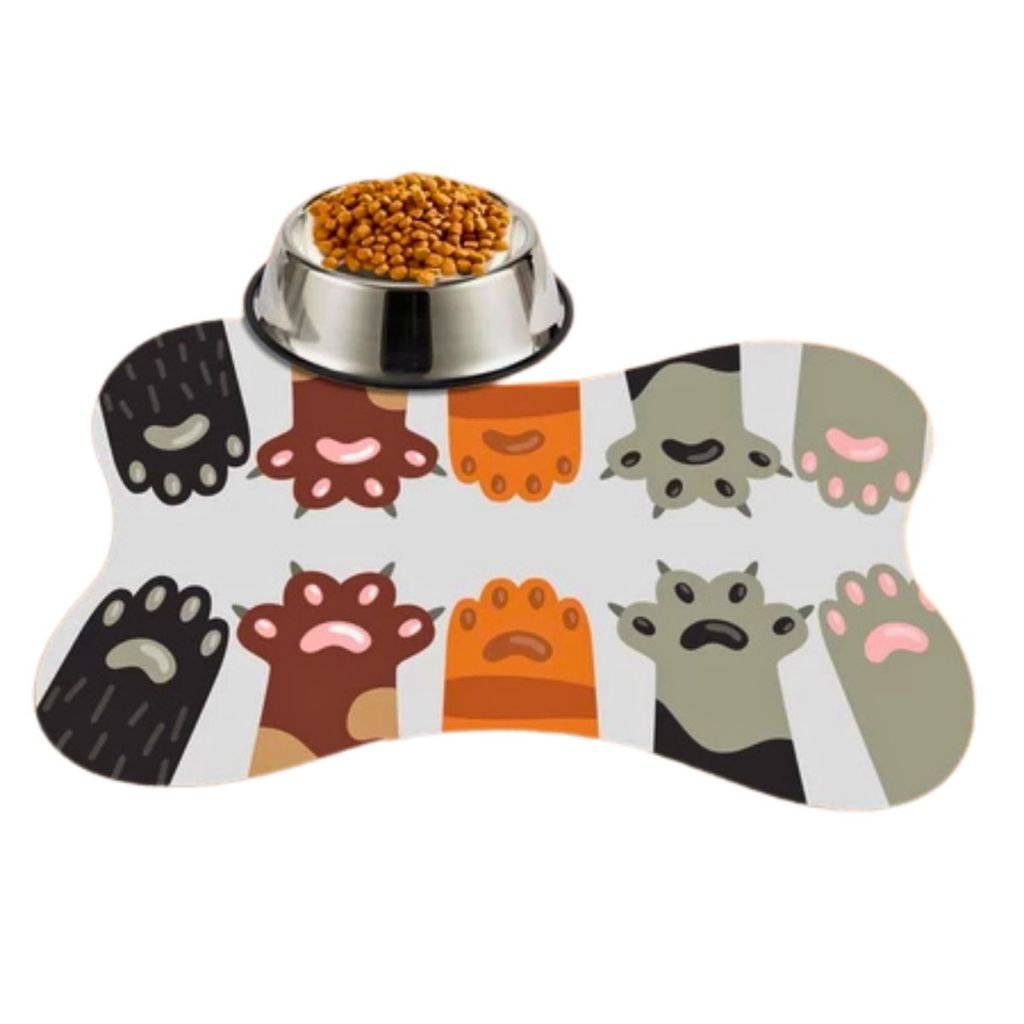 Tapete Pet Antiderrapante Emborrachado Macio Comedouro Bebedouro Macio Cao Gato Lavavel Patinhas