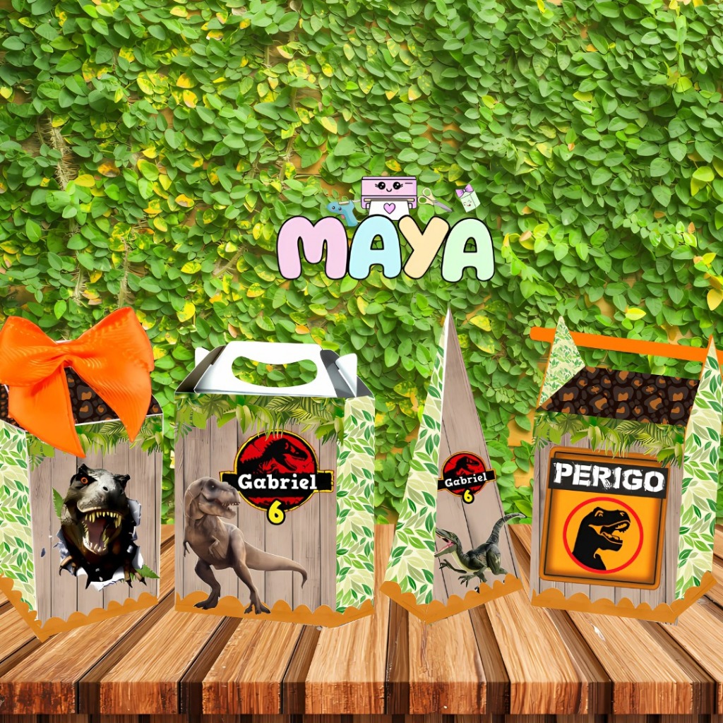 kit Festa 10/20/30/40 Caixas Personalizadas Jurassic Park  Personalizada com nome Festa Dinossauros Lembrancinha jurassi
