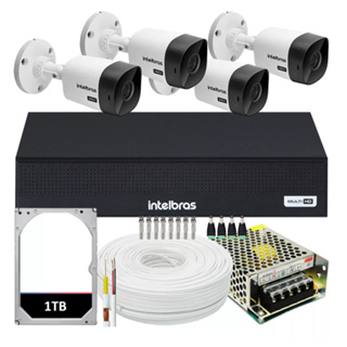 Kit 4 Camera de Seguranca Intelbras Bullet vhl 1120b Dvr 4 canais multi hd em Oferta na Shopee