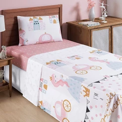 Jogo de lençol Solteiro Estampado Infantil Menino Menina Bouti Kids