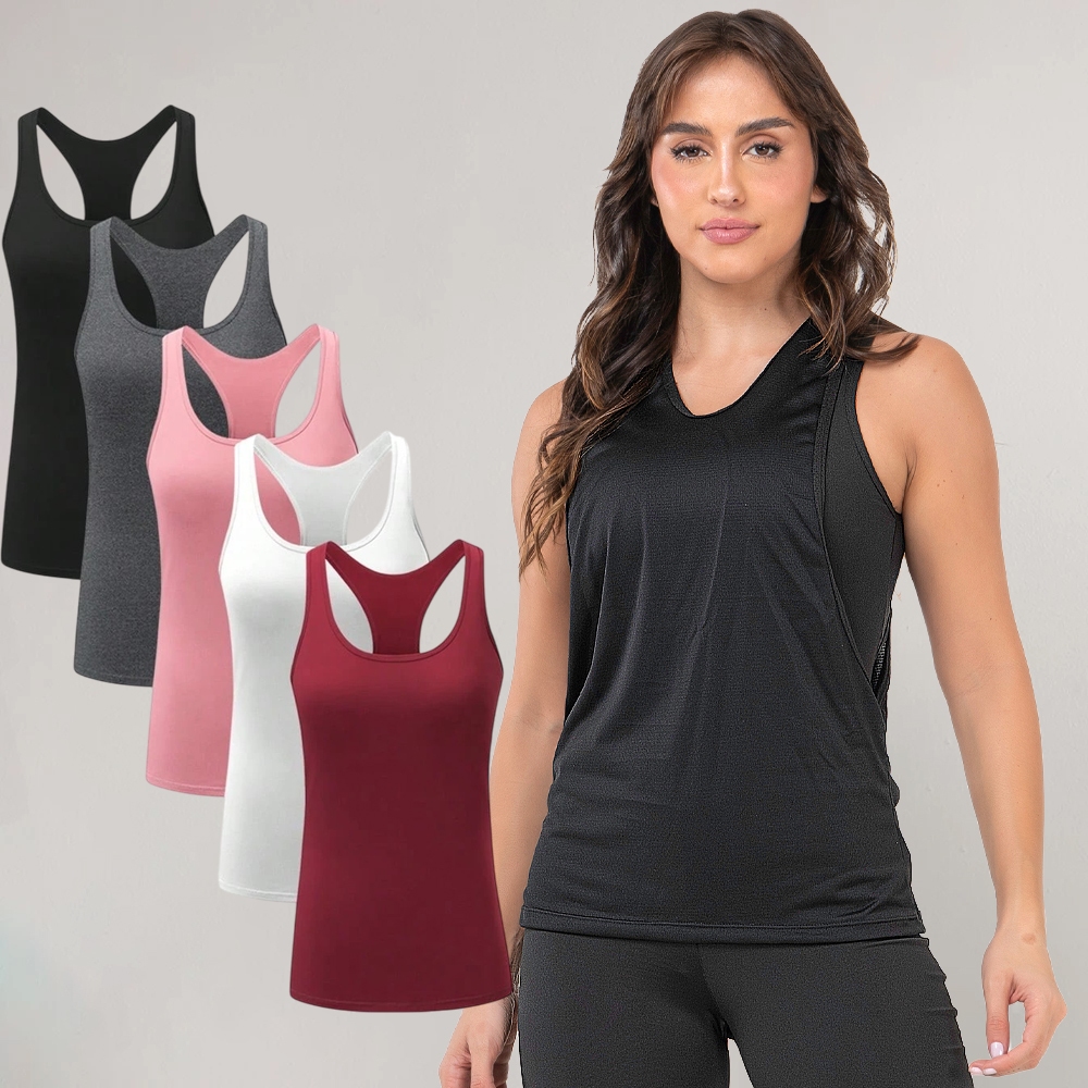 KIT 3 Regatas Lisas Dry Costas Nadador Academia Esportivo Fitness