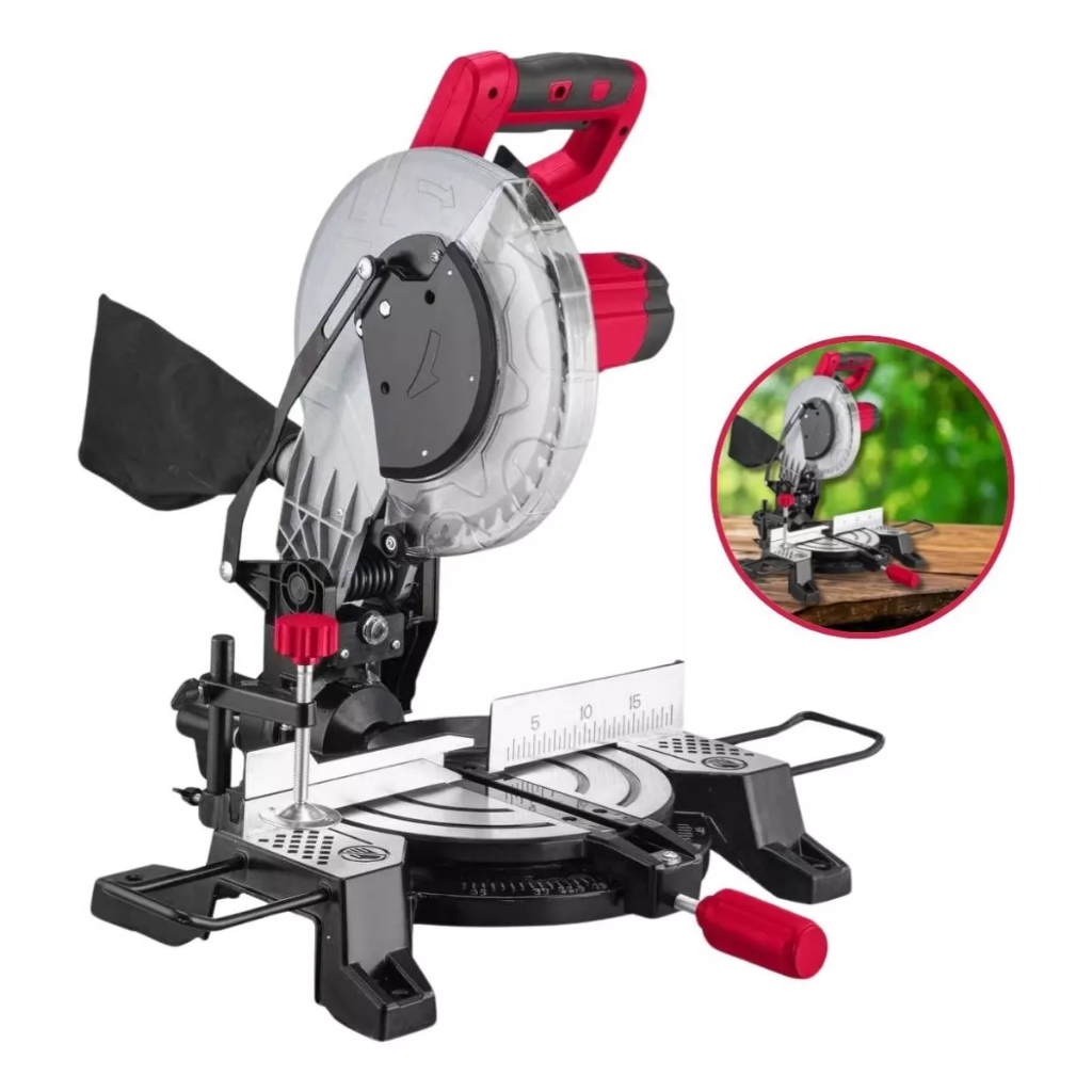 Serra Meia Esquadria 1650W 255mm 10 Polegadas 127V Angular Corte Preciso Madeira Profissional