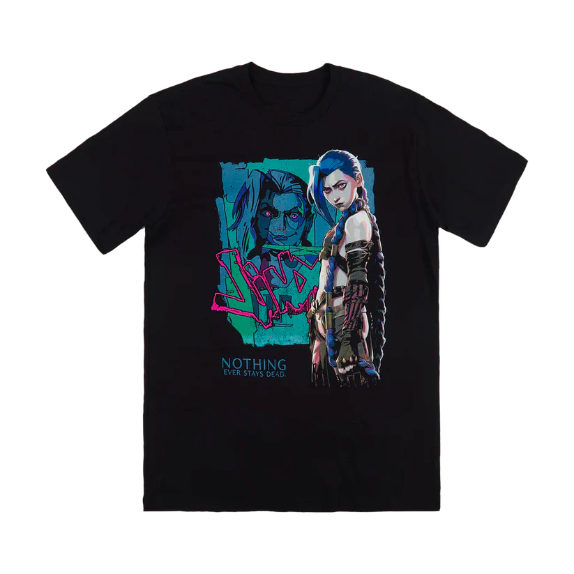 Camiseta Premium Unissex Arcane Jinx Nothing Ever Stays Dead Camisa 100% Algodão