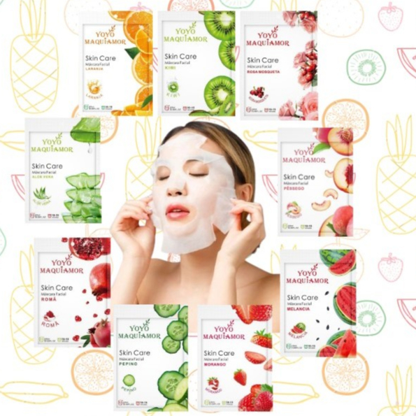 Kit Mascara Facial Frutas Hidratantes Skin Care Rosto