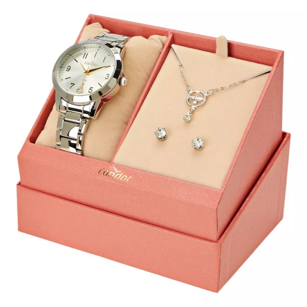 Kit Relogio Condor Presente Prateado Feminino - co2035nis/k4k - Watches