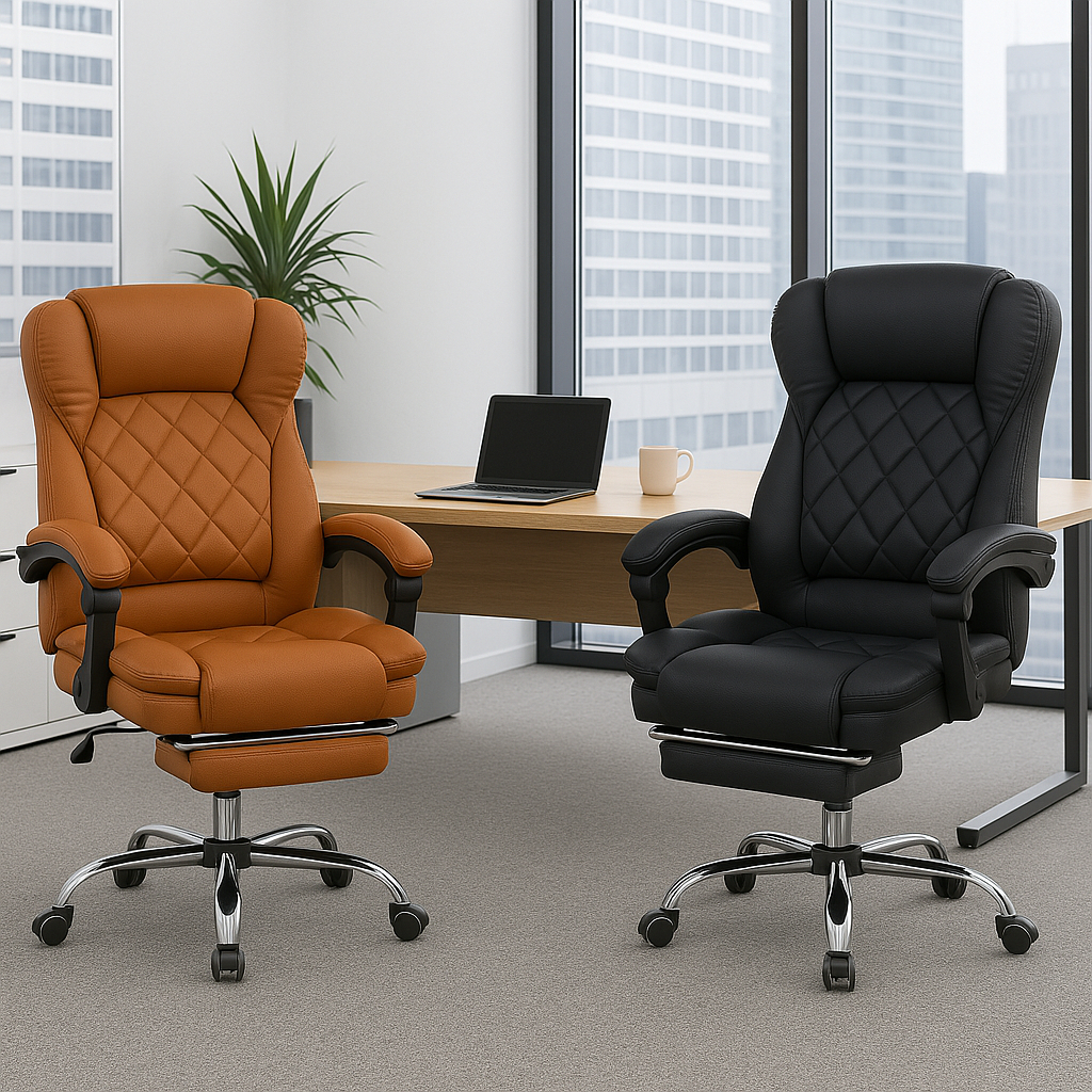 Cadeira Presidente Executiva Alta Giratória Anatômica Pillow Top com Apoio para Descanso de Pé,Preta em Oferta na Shopee