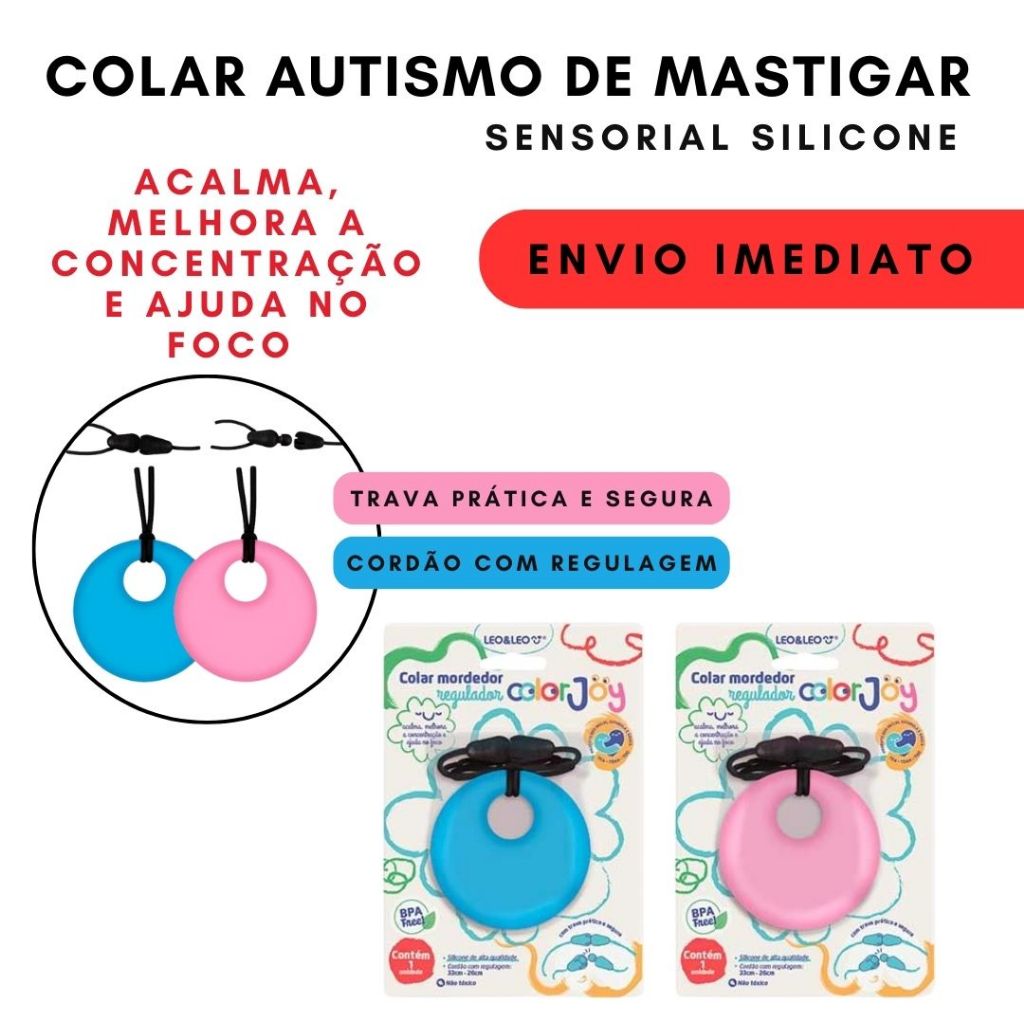 Colar Mordedor Sensorial de Silicone Autismo de Mastigar em Oferta na Shopee