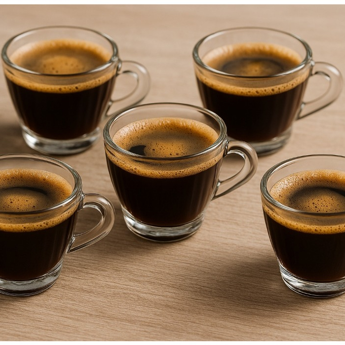 Jogo De Xícaras Café De Vidro Morocco 90Ml 5 Peças.