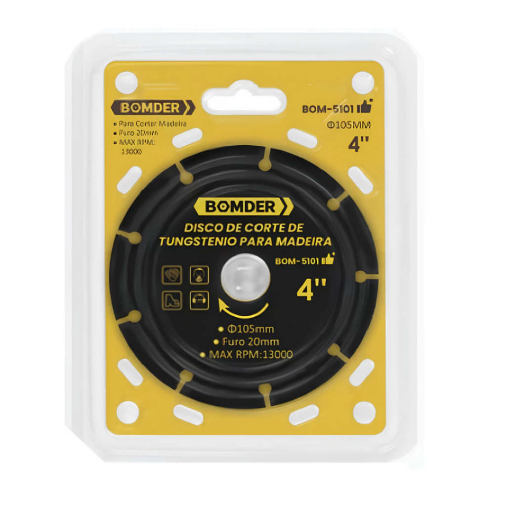 Disco de corte para madeira em tungstênio 105 x 20 mm - Bomvink em Oferta na Shopee