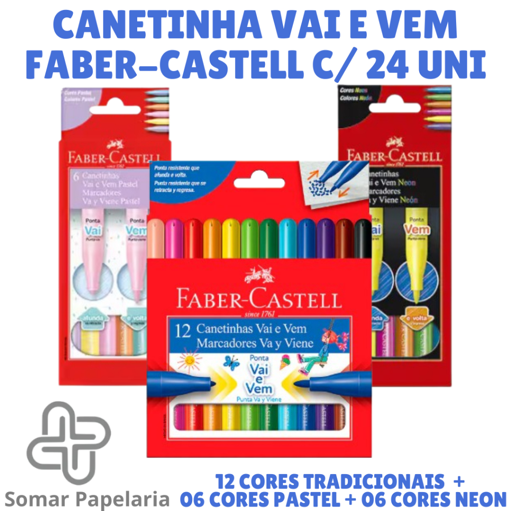 Caneta Vai e Vem Faber Castell Pastel: Onde Comprar | BuscaProdutos