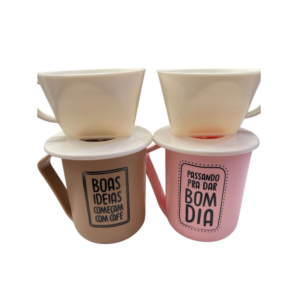 COPO COM COADOR DE CAFE PLASTICO