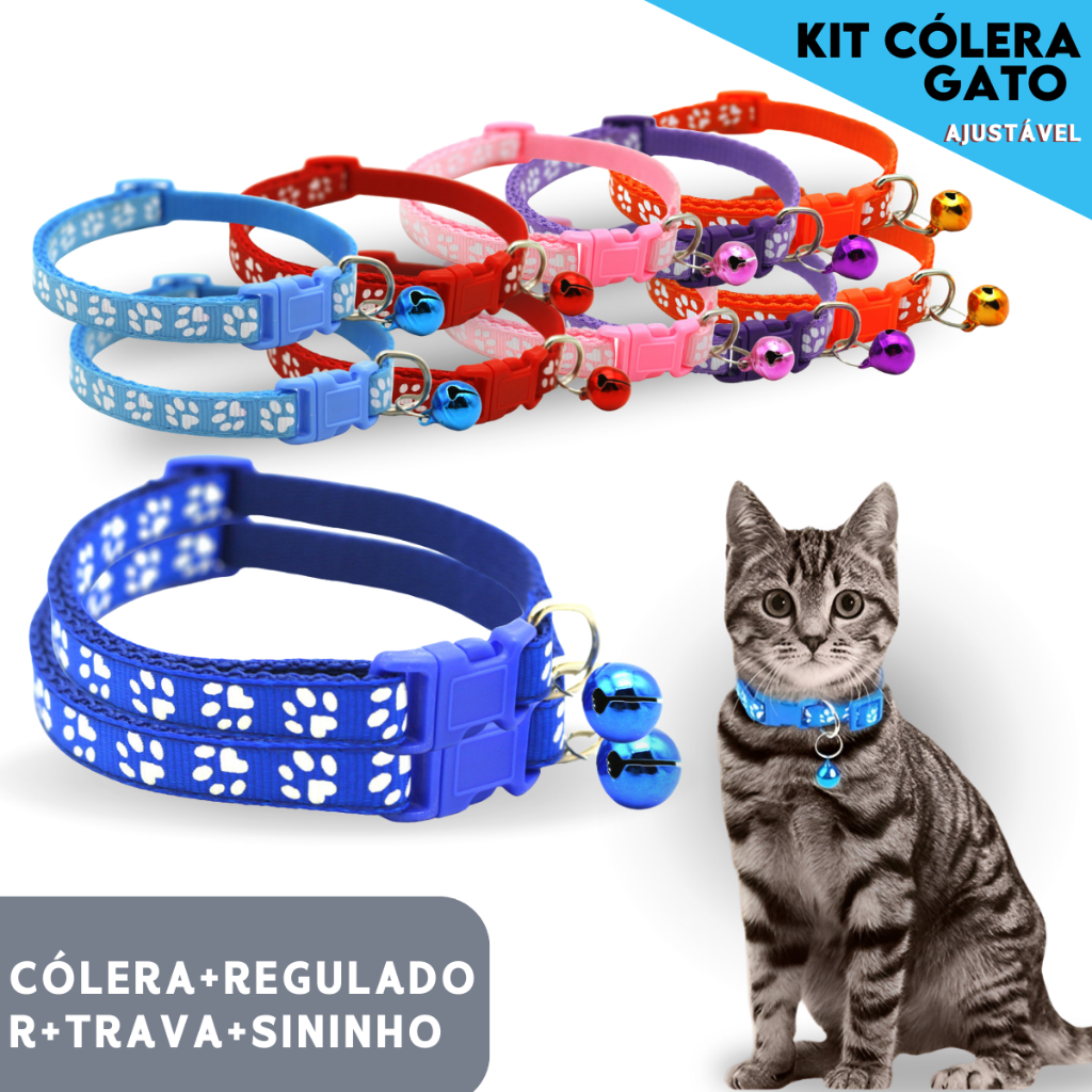 Coleira Pet Com Sino Ajustável Para Cães e Gatos Localize Seu Pet Fácil - SHEFA