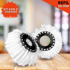 Kit de Refil para Mop Giratório Com 2 Esfregões de Alta Qualidade Limpeza Eficaz e Durável - SHEFA