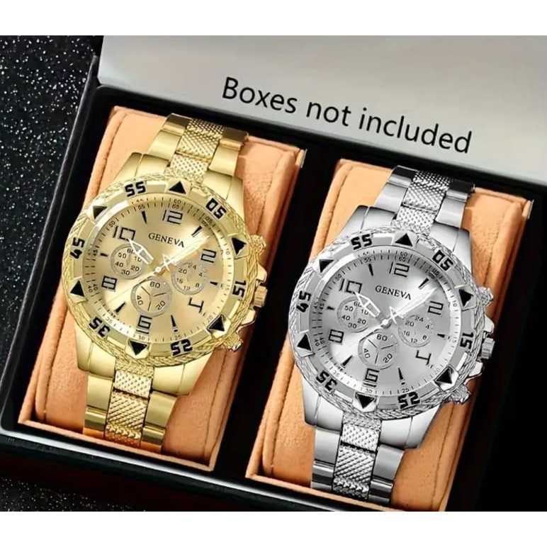 RELOGIO MASCULINO KIT COM 2 PÇS RELOGIO DE AÇO INOX Relógio Masculino KIT com 4 Relógio  Pallyjane/DHP Prata Presente Pa