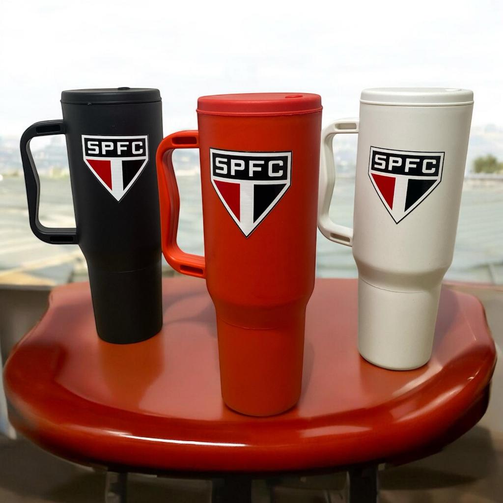 Copo com Canudo São Paulo Personalizado 1200ml Em Policarbonato São Paulo Futebol Clube