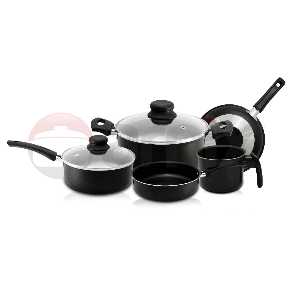 Jogo De Panelas Preto Teflon Antiaderente 5 Peças
