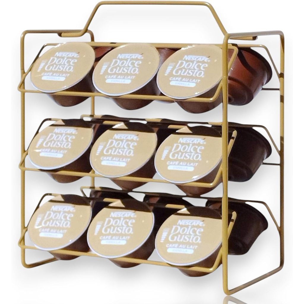 Suporte Dourado Porta 18 Cápsulas Dolce Gusto Organizador