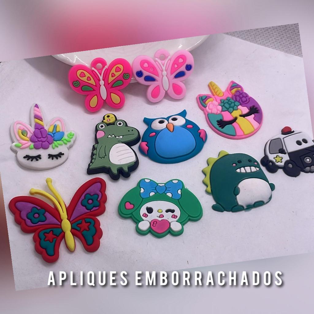 Kit 50/20 Aplique Borracha Diversos Cores para Laços Tiara Chaveiro Artesanato DIY Atacado