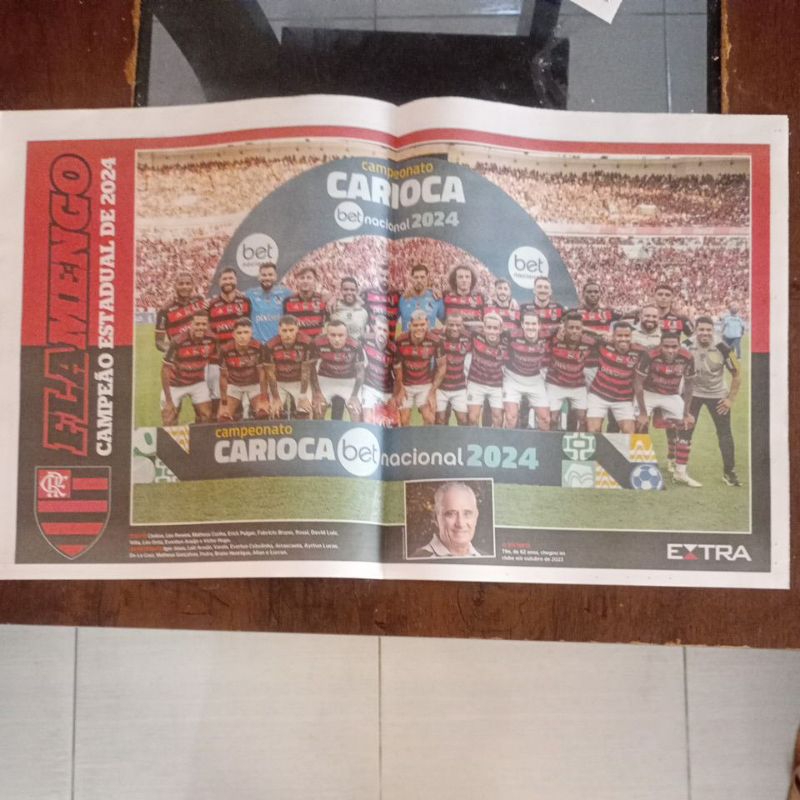 Poster RARO Flamengo - Campeão Carioca de 2024 - jornal Extra