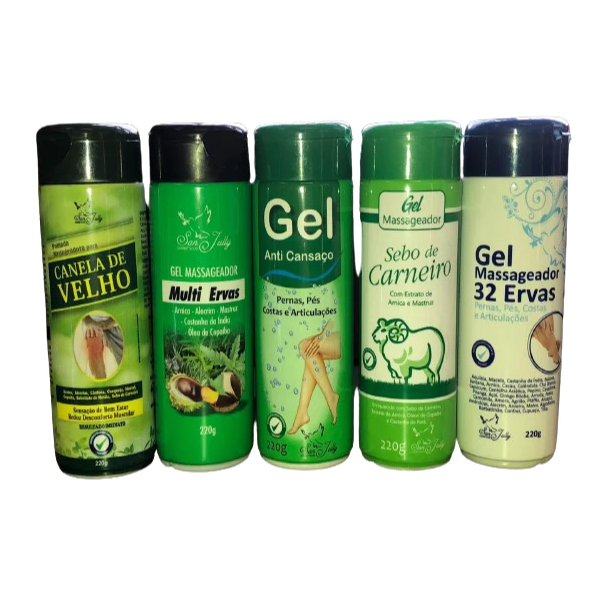 Kit 5un Massageador (Canela/Multi/Anti Cansaço/Carneiro/32 ervas) San Jully